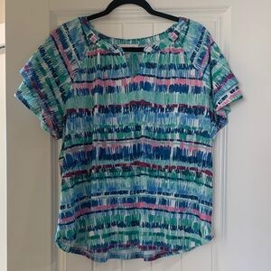 Allison Daley Striped Women's Top Petite NWOT Short Sleeve